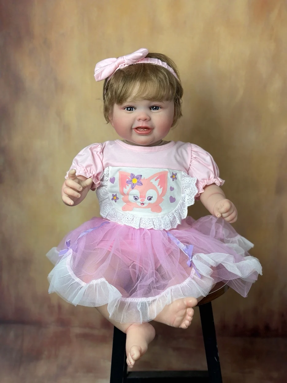 60 CM Sündida Laps Valmis Nukk, Mänguasi Uus Omanik-Üksikasjalik 3D Naha Värvi Silikoonist Väikelapse Tüdruk Realistlik Kleit Up Printsess Bebe - 0