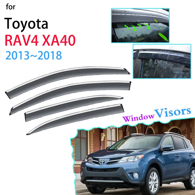 4x Kilpi Toyota RAV4 RAV 4 XA40 2013~2018 Aknas Visiirid Varikatus Sun Vihma Varju Valvur, Kaitsja, Auto Tarvikud 2014 2015 - 0