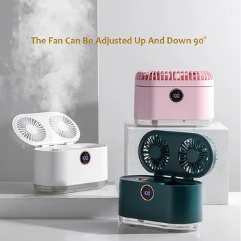 2 in1 Sissenõutavaks Traadita Õhu Niisutaja koos Õhuga Ventilaator LED Valgus Ultraheli Lahe Udu Tegija Fogger USB Lõhn Difuusor