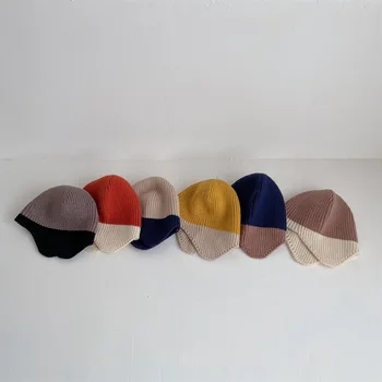 2023 Aasta Sügisel Beebi Müts Lapsed Beanie Armas Kõrva Kaitse Mütsi Värvi Sobitamise Korea Beebi Pullover Müts Imiku Villased Mütsid