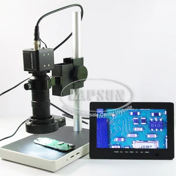 8X - 120X Tööstus Tööstus Mikroskoobi Video Kaamera Komplekt BNC AV Väljund + C-mount Objektiivid + LED Ring Light + 7 Tolline LCD-Ekraan