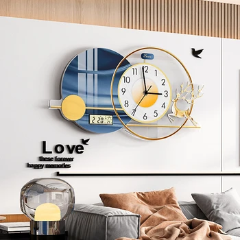 Elektrooniline Disain Kella Põhjamaade Loomemajanduse Office Kella Magamistuba Vaikne Horloge Murales Espejo Decorativo Decorativ
