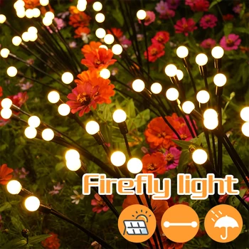 LED Solar Firefly Tuled Väljas Veekindel Starburst Kiik Päikese Maastiku Tuled Aia Kaunistamiseks Lambid Muru Tee Teenetemärgi