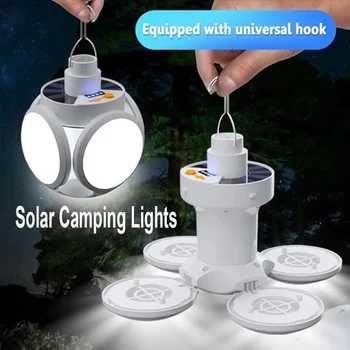 Solar Lamp Telkimine Solar LED Light USB Laetav 5Lighting Režiimid Telk Ripub Pirn Väljas Matkamine Avarii Seisak