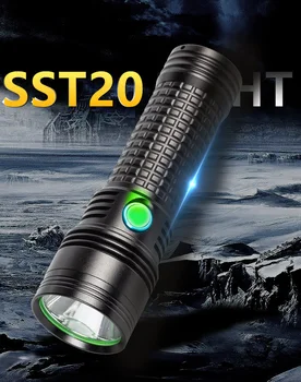 SST20/SST40 1600LM Õues Jahindus Võimas LED Taskulamp LUMINUS Matkamine Prožektor Laadimine USB 26650 Telkimine Taktikaline Taskulamp