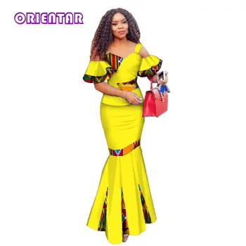 Suvel Naiste Kleit Seelik Seab Traditsioonilise Aafrika Riided 2 Tükki Naiste Set Custom Made Tops + Seelikud Hot Müük WY2886