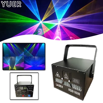 YUER 10W värviline laser valgus 30Kpps DMX512 Jaoks DJ Disco Etapp Pulm Muusika Poole Kontsert Staadionil Skaneerimine Laser Projektor