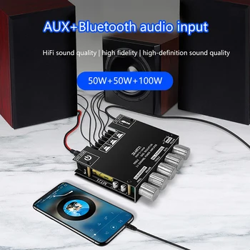 ZK-MT21 2x50W+100W 2.1 Kanalit Subwoofer Digitaalne Võimendi Juhatuse AUX 12V 24V Audio Stereo Bluetooth-ühilduva 5.0 Bass Am