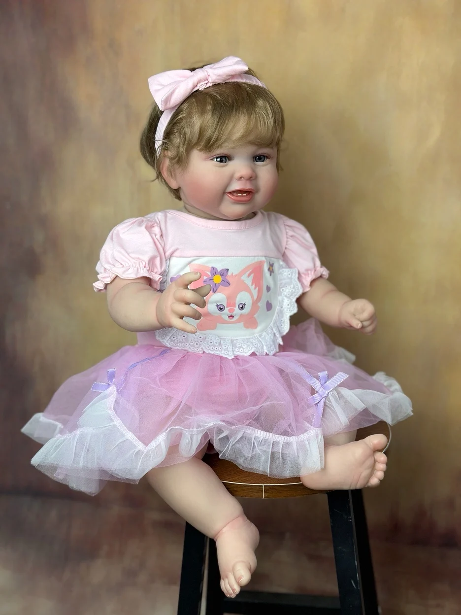 60 CM Sündida Laps Valmis Nukk, Mänguasi Uus Omanik-Üksikasjalik 3D Naha Värvi Silikoonist Väikelapse Tüdruk Realistlik Kleit Up Printsess Bebe - 1