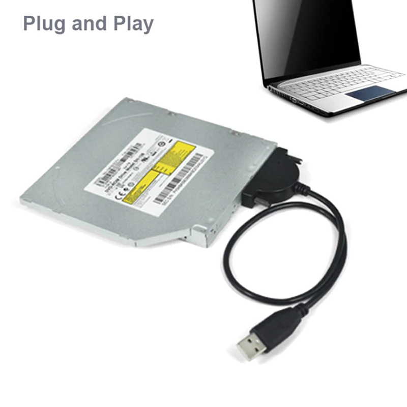 Kuum 1tk USB 2.0 Mini Sata II 7+6 13Pin Adapter Sülearvuti CD/DVD ROM Kahe Drive Converter Kaabel Kruvid Püsiv Stiil - 2