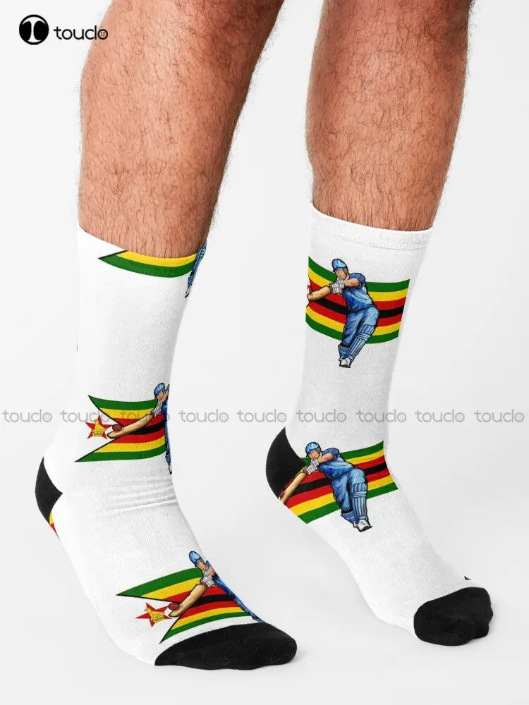 Zimbabwe Kriket Sokid Jalgrattasõit Sokid Personaliseeritud Custom Unisex Täiskasvanud Teismeliste Noorte Sokid Street Rula Sokid Kohandatud Kingitus Naljakas - 2