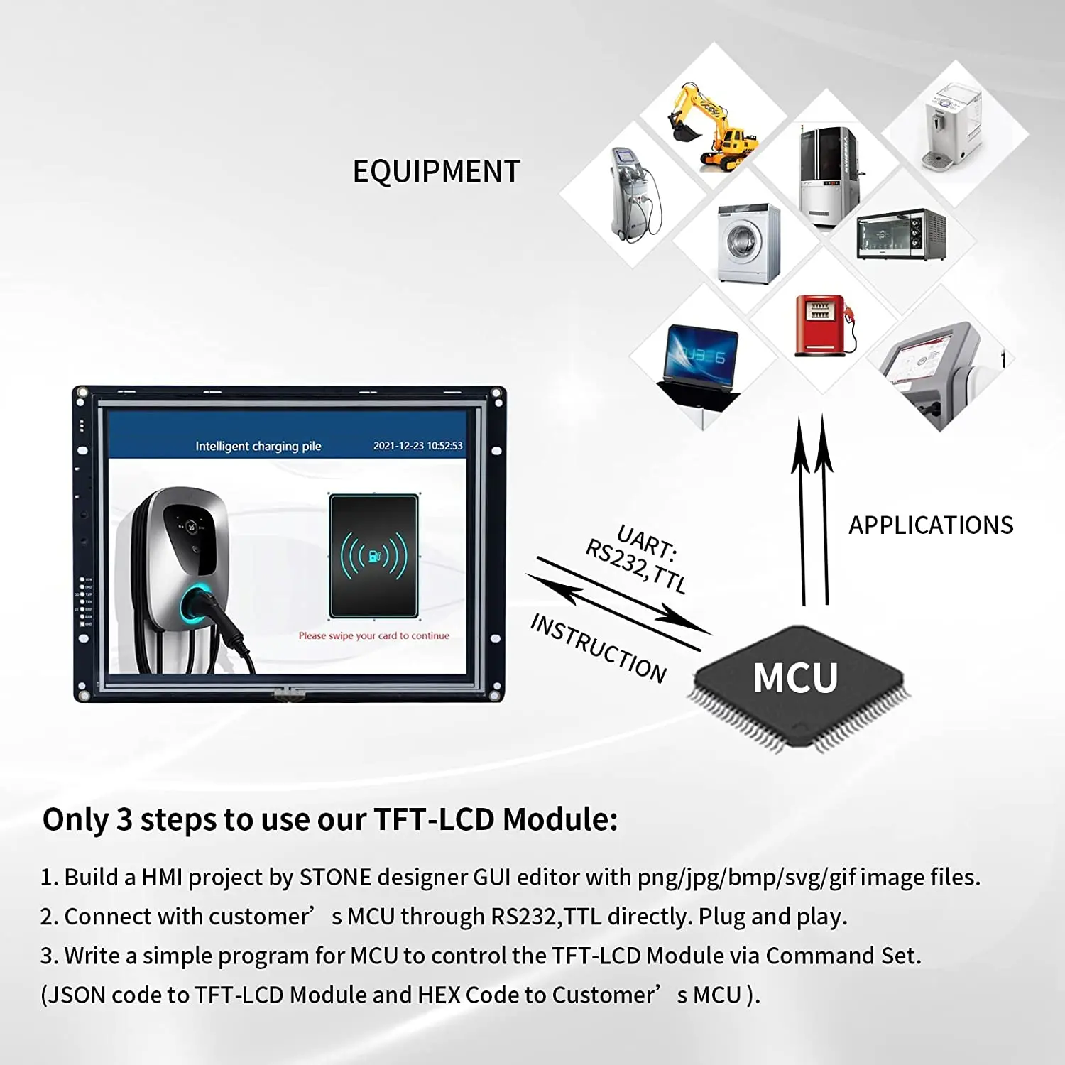 3.5 Tolline HMI Intelligentne TFT LCD Ekraan Puutetundlik Paneel Põimitud Süsteem - 3