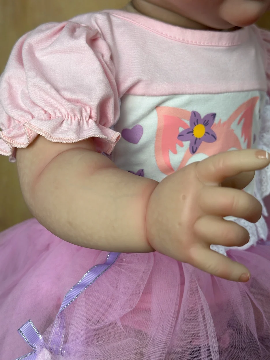 60 CM Sündida Laps Valmis Nukk, Mänguasi Uus Omanik-Üksikasjalik 3D Naha Värvi Silikoonist Väikelapse Tüdruk Realistlik Kleit Up Printsess Bebe - 4
