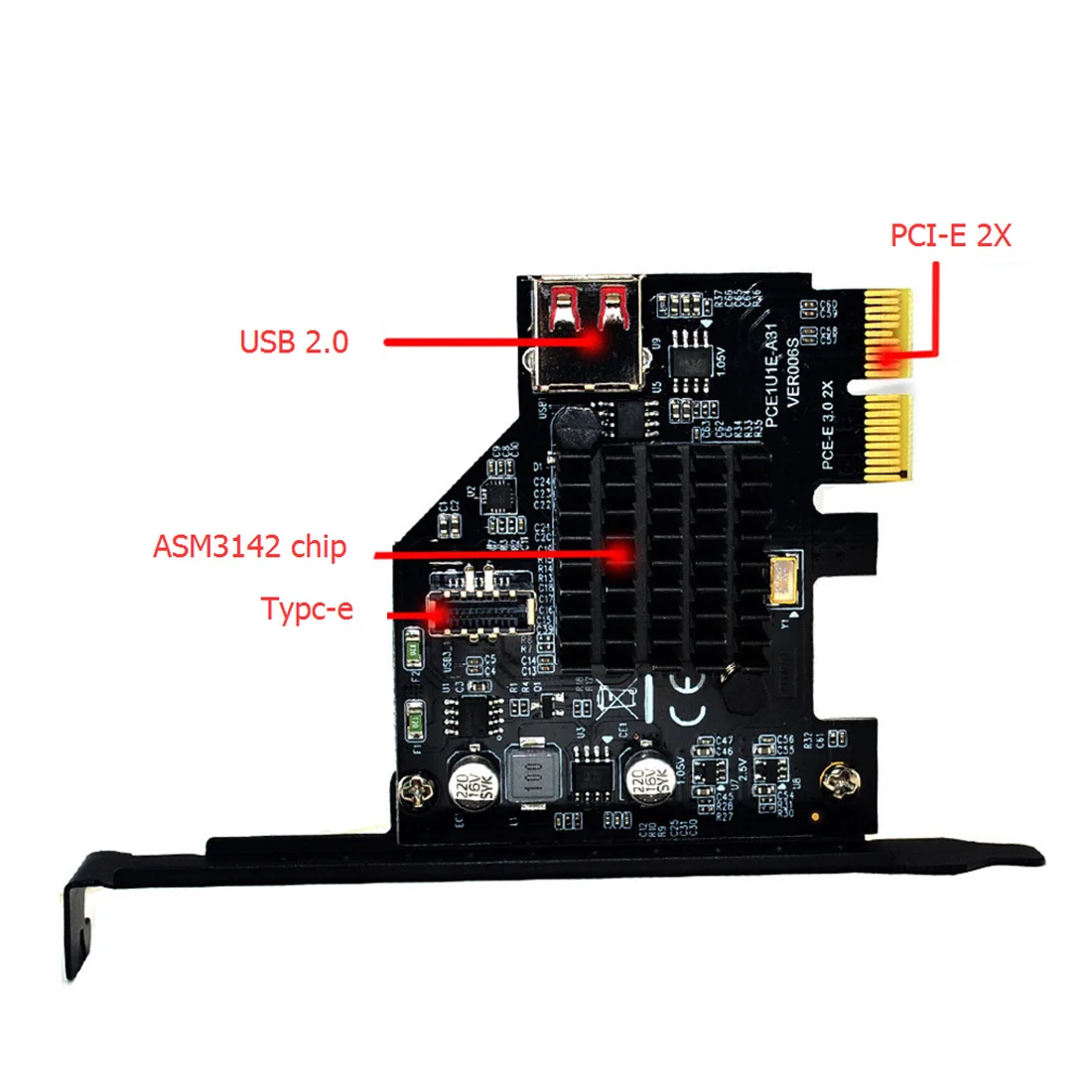 ASM3142 Kiip 10Gbps USB3.1 Gen 2 Tüüpi-E 20 Pin Expansion Card USB 2.0 PCI Express 3.0 X2 Adapter Lauaarvuti, Arvuti, DIY - 4