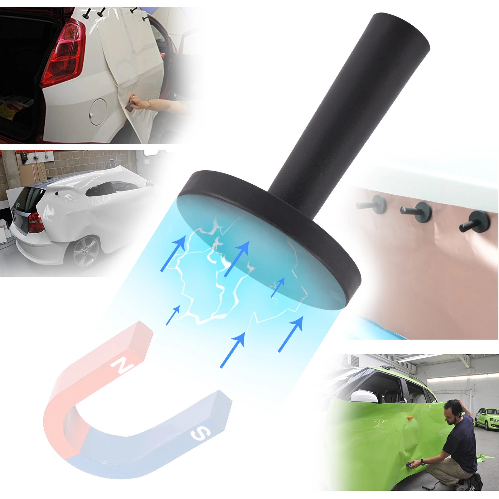 FOSHIO 2/4/8pcs Carbon Fiber Vinyl Film Tugev Magnet Omanik Auto Wrap Fix Tool Akna Tint Kleebis Paigaldada Magnet Omanik Kinniti - 4