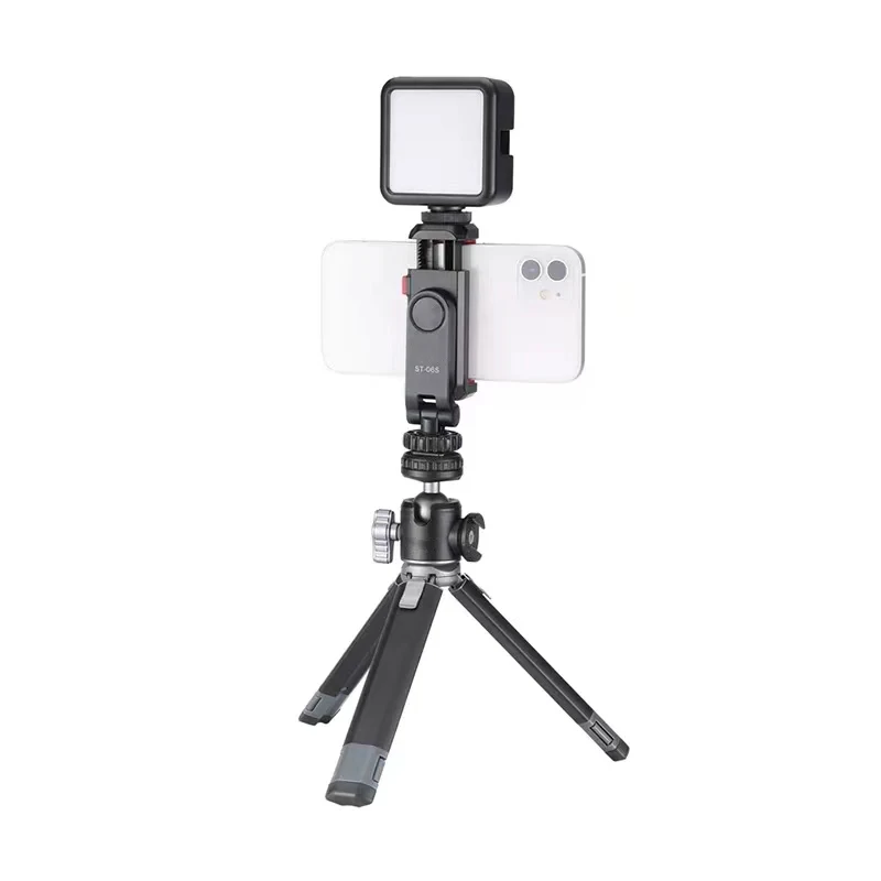 ST-06S Telefoni Omanik 360° Pööratav Vertikaalselt Tulistada Toetada Tripod Mount Külma Kinga Klamber Klamber iPhone 14 Pro Samsung Vlog - 5