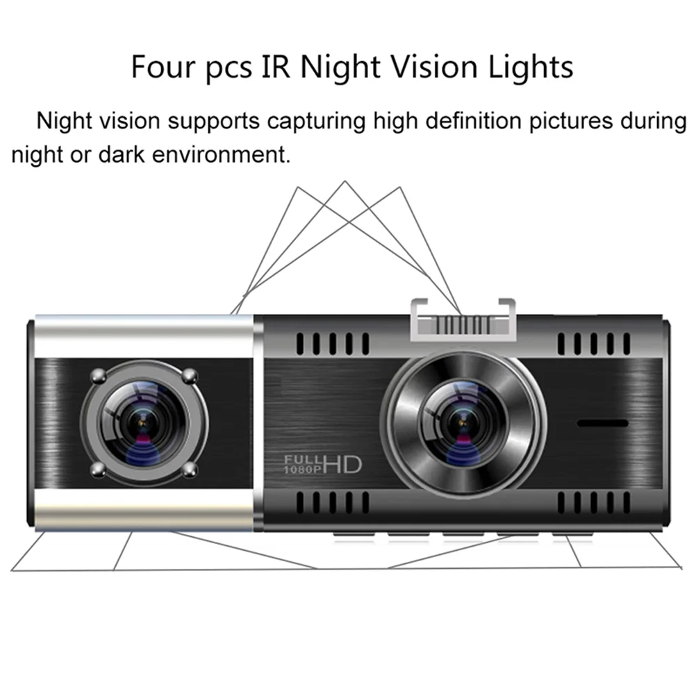 1tk Öise nägemise Diktofon G-sensor Kahesuguse kaamera 1080P High Definition Auto DVR koos Ekraani ja Öise nägemise Auto Video - 5
